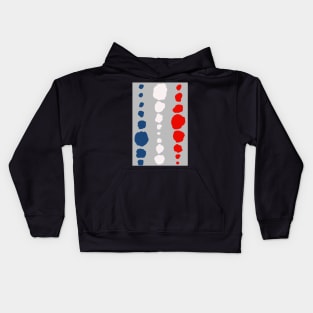 Modern abstract organic polka dots in red, white and blue -independence day Kids Hoodie